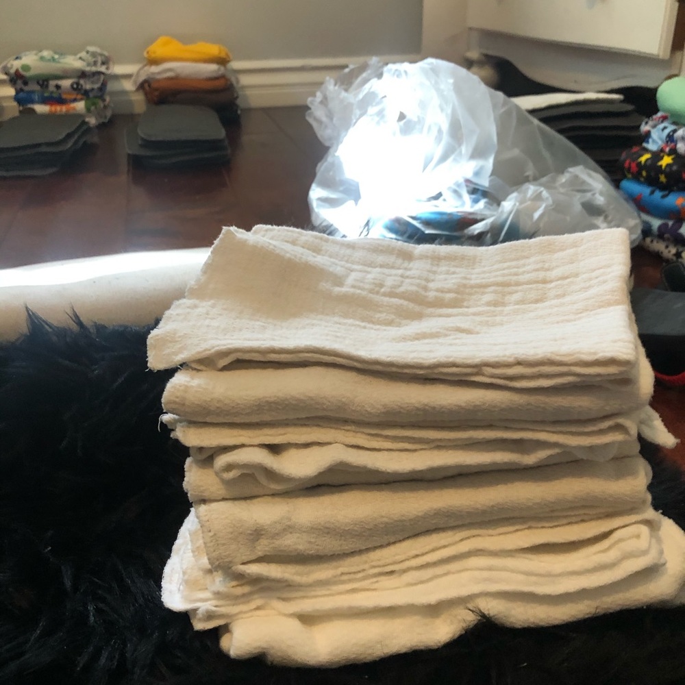 Gerber cloth diapers with different types of pins
